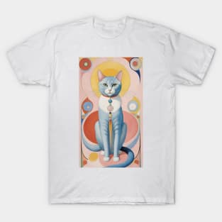 Hilma af Klint's Colorful Cat Dreamscape: Abstract Whimsy T-Shirt